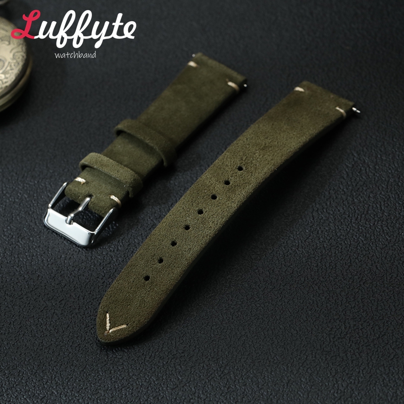 Smartwatch Vintage Watches For Men - Vintage Süet Deri saat kayışı 18mm