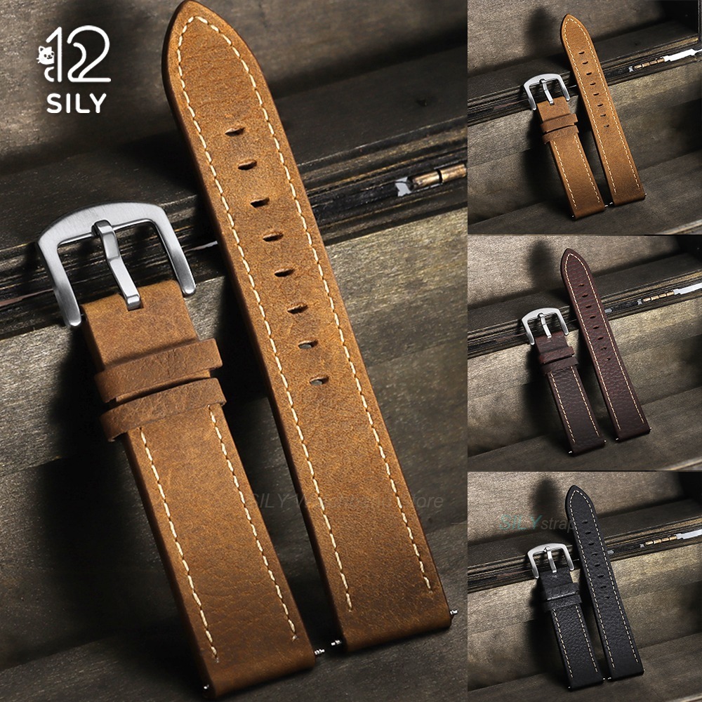 Smartwatch Vintage Watches For Men - 20/22mm Dana Derisi Deri saat kayışı