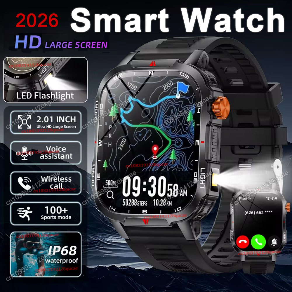 2026 Yeni Sağlam Askeri GPS Ak - Smartwatch Rugged Watches For Men incelemesi ve fiyatı