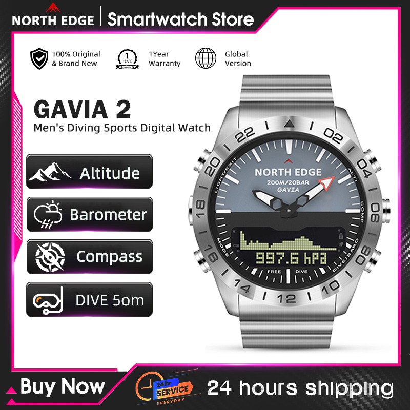 NORTH EDGE Erkek Dalış Saati A - Smartwatch Military Watches For Men incelemesi ve fiyatı