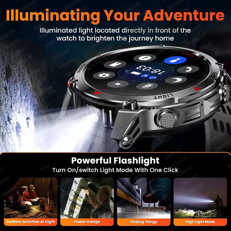Askeri 540mAh GPS akıllı saat  - Smartwatch Military Watches For Men incelemesi ve fiyatı